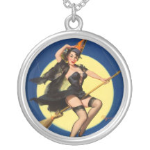 Halloween Witch Pin Up Girl Pendants