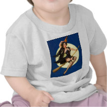 Halloween Witch Pin Up Girl T-shirts