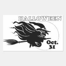 Halloween Witch Rectangle Sticker