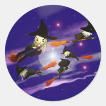 Halloween Witch Traffic Stickers