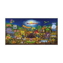 Halloween,witches,carnival,dinosaurs,fair,tents Stretched Canvas Prints
