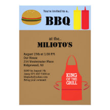 Hamburger, Ketchup & Mustard Barbecue Invitation