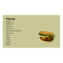 Hamburger snack bread fast food business card