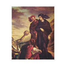 'Hamlet and Horatio in the Cemetary' Stretched Canvas Print