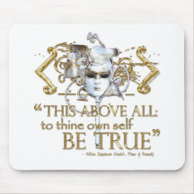 Hamlet "own self be true" Quote (Gold Version) Mousepads