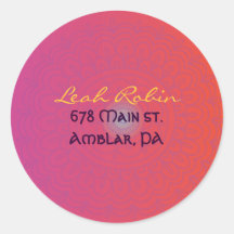HAMSA HAND Red Orange Return Address Sticker