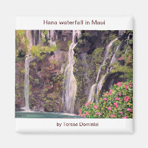 Hana waterfalls in Maui, Hawaii Fridge Magnets