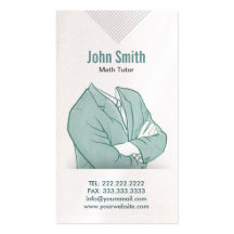 Hand Drawn Businessman Math Tutor Business Card