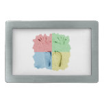 Hand Feet Prints in sand four colour.png Belt Buckle