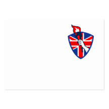Hand Holding Flaming Torch British Flag Business Card