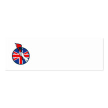 Hand Holding Flaming Torch British Flag Business Card