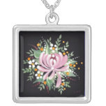 Hand Painted Floral Necklace