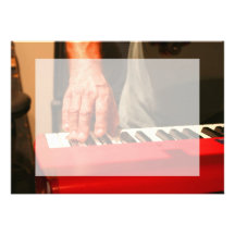 hand playing red keyboard male musician invitation