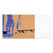 hand playing red keyboard orange blue male music photo cards