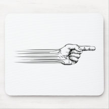 Hand pointing concept mouse mats