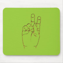 Hand V victory sign Mauspad