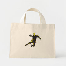 Handball Player Jumping Retro Canvas Bag