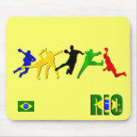Handball players Brazil flag Rio de Janeiro Mouse Pad