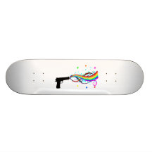 Handgun Shooting Stars & Rainbows Skateboard Decks