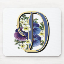 Handpainted Pansy IInitial - D Mouse Pad