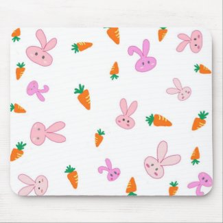 Handrawn Bunnies & Carrots Mousepad mousepad