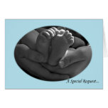 Hands and Baby Feet Boy's Godparent Request Card