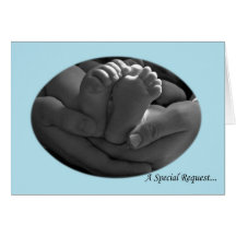 Hands and Baby Feet Boy's Godparent Request Card