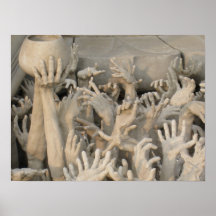 Hands at Wat Rong Khun Posters