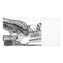 Hands playing piano bw sketch music design personalized photo card