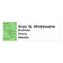 Handwritten Happy St Patrick's Day Shamrock Clover Business Cards