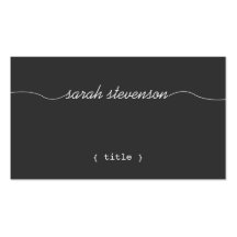 Handwritten Script Simple Black Business Card