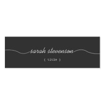 Handwritten Script Simple Black Mini Business Card