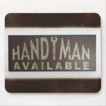 Handyman Construction Worker Sign Mousepads