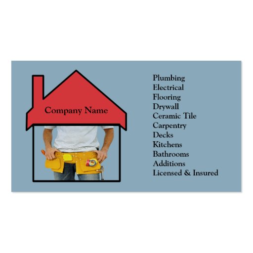 Handyman Home Remodeling Business Card