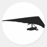 hang glider black icon round sticker