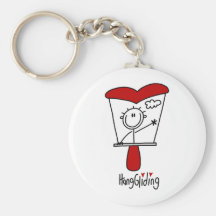 Hang Gliding Stick Figure Key Chain