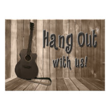 HANG OUT WITH US PARTY INVITATION - JAMMIN' GUITAR