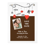 Hanging Hearts Photo Save the Date Announcement