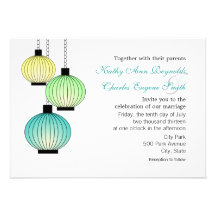 Hanging Lanterns Wedding Invitations