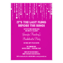 Hanging Lights Bachelorette Party Invitation