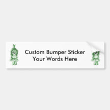 Hanging Teddy Green Bumper Sticker