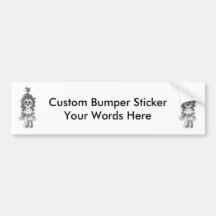 Hanging Teddy Grey Black & White Bumper Sticker