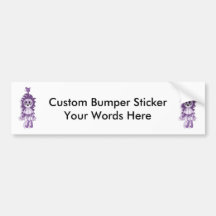 Hanging Teddy Purple Bumper Sticker
