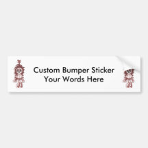 Hanging Teddy Red Bumper Stickers
