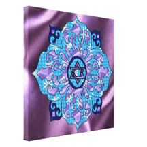 Hanukkah Mandela Stretched Canvas Prints