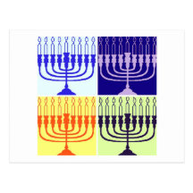 Hanukkah Menorah Postcard