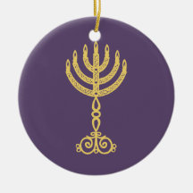 Hanukkah Motif purple Ornament 2