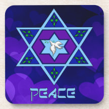 Hanukkah Peace Art Coasters
