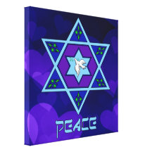 Hanukkah Peace Art Stretched Canvas Prints