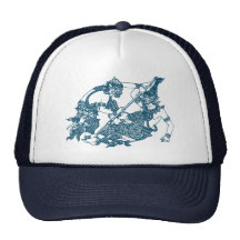 HANUMAN - FIGHTING BUDDHIST & HINDU GODS. TRUCKER HATS